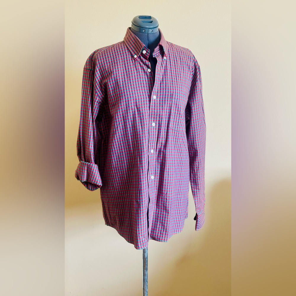 NWT Southern Pines Men's Red and Blue Checkered Shirt
Size L